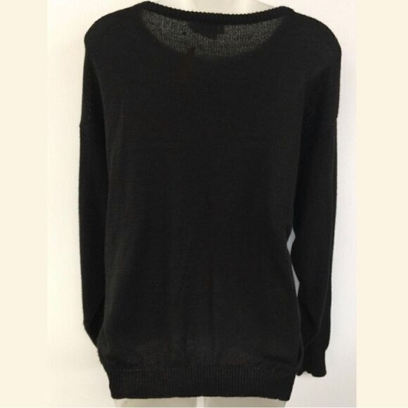 TanJay 80’s Vintage Floral Appliqué L/S Crew Neck Pullover Sweater Women’s Large - Picture 4 of 6